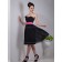 Black A-line Empire Knee-length Strapless Chiffon Bridesmaid Dress