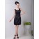 Black Scoop Short-length Natural A-line Satin Bridesmaid Dress