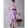 Lilac Strapless Knee-length Empire Satin A-line Bridesmaid Dress