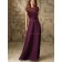 Beautiful Grape Chiffon Floor-length Beading Bridesmaid Dress