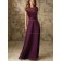 Beautiful Grape Chiffon Floor-length Beading Bridesmaid Dress