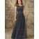 Discount Gray Tulle Floor-length Belt Bridesmaid Dress