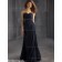 For Girls Dark Navy Chiffon Floor-length Ruched Bridesmaid Dress