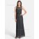 Fitted Black Lace Ankle Length Applique Bridesmaid Dresses