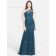 Designer Ink blue Ruched Floor-length Tulle Bridesmaid Dresses