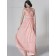 Cheap Floor-length Applique Pink Chiffon Bridesmaid Dresses