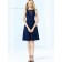 Designer Gorgeous Discount Chiffon Knee-length Dark Navy Bridesmaid Dresses