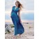 Budget Blue Belt Chiffon Floor-length Bridesmaid Dresses