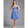 Beautiful Girls Chiffon Light Sky Blue Short-length Draped Bridesmaid Dresses