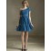 Budget Blue Draped Short-length Chiffon Bridesmaid Dresses
