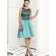 Budget Best Short-length Blue Satin Lace Bridesmaid Dresses