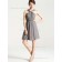 Vintage Girls Short-length Gray Chiffon Draped Bridesmaid Dresses