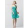 Vintage Romantica Draped Jade Short-length Chiffon Bridesmaid Dresses