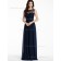 Elegant Lace Dark Navy Floor-length Chiffon Bridesmaid Dresses