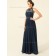 Budget Best Dark Navy Chiffon Lace Short-length Bridesmaid Dresses