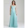 Designer Celebrity Vintage Aqua Lace Floor-length Chiffon Bridesmaid Dresses