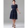 Vintage Best short-length Dark Navy Lace Bridesmaid Dresses