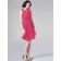 Budget Discount Short-length Hand Made Flower Hot Pink Chiffon Bridesmaid Dresses