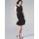 Budget Hand Made Flower Short-length Chiffon Black Bridesmaid Dresses