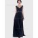 Budget Floor-length Dark Navy Chiffon Belt Bridesmaid Dresses