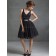 Fitted Girls Belt Lace Short-length Black Bridesmaid Dresses