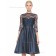 Vintage Dark Navy Short-length Taffeta Lace Bridesmaid Dresses