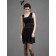 UK Girls Short-length Satin Draped Black Bridesmaid Dresses