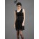 UK Girls Short-length Satin Draped Black Bridesmaid Dresses