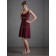 Elegant Short-length Beading Chiffon Burgundy Bridesmaid Dresses