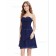 Vintage Royal Blue Chiffon Sweetheart A-line Short-length Ruffles Empire Bridesmaid Dress