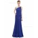 Cheap Girls Royal Blue Chiffon One Shoulder A-line Floor-length Beading Natural Bridesmaid Dress