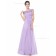 Beautiful Romantica Lilac Chiffon Bateau A-line Floor-length Lace Empire Bridesmaid Dress