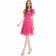 Vintage Pink Chiffon Bateau A-line Knee-length Sash Empire Bridesmaid Dress