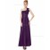 Beautiful Amazing Grape Satin One Shoulder A-line Floor-length Ruffles Empire Bridesmaid Dress