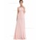 Designer Pink Chiffon One Shoulder A-line Floor-length Ruffles Empire Bridesmaid Dress