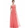 Cheap Girls Watermelon Chiffon One Shoulder A-line Floor-length Ruffles Empire Bridesmaid Dress