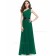 Celebrity Dark Green Chiffon One Shoulder A-line Floor-length Sash Hand Made Flower Beading Natural Bridesmaid Dress