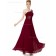 Designer Girls Burgundy Chiffon One Shoulder A-line Floor-length Beading Empire Bridesmaid Dress