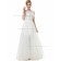 Online White A-line Tulle Lace Floor-length Bateau Bridesmaid Dress