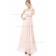 Cheap Pink A-line Chiffon Beading Floor-length Bateau Bridesmaid Dress