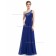 Cheap Royal Blue A-line Chiffon Beading Floor-length One Shoulder Bridesmaid Dress