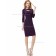 UK Grape Column / Sheath Elastic Silk-like Satin Knee-length Bridesmaid Dress