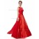 Online Girls Red A-line Lace Floor-length Bateau Bridesmaid Dress