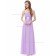 Cheap Lilac A-line Chiffon Sash Floor-length Bateau Bridesmaid Dress