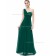 Purple Romantica Dark Green A-line Chiffon Beading Floor-length One Shoulder Bridesmaid Dress