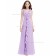 Designer Discount Lilac A-line Chiffon Tiered Floor-length V-neck Bridesmaid Dress
