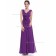 Designer Vintage Regency A-line Chiffon Tiered Floor-length V-neck Bridesmaid Dress