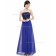 Beautiful Best Vintage Royal Blue A-line Tulle Lace Floor-length Bateau Bridesmaid Dress