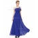 Budget Amazing Royal Blue A-line Chiffon Beading Floor-length Bridesmaid Dress