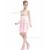 UK Romantica Pink A-line Hand Made Flower Knee-length Bateau Bridesmaid Dress